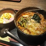 Jidori To Shunsai Kiraku - 山菜蕎麦とミニ海鮮ちらし丼(2022.02)