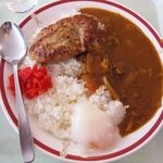 レストラン原生林 - ハンバーグカレー大盛り、温泉卵付き(2012/2013)