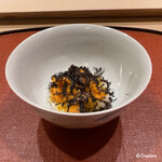 御料理 寺沢 - ﾊﾞﾌﾝ海胆とﾄﾘｭﾌのTKG