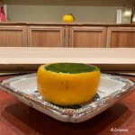 御料理 寺沢 - 青さ海苔の柚子釜