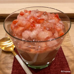 御料理 寺沢 - ﾁｮｺﾚｰﾄﾑｰｽにｲﾁｺﾞとｼﾞｭﾚ