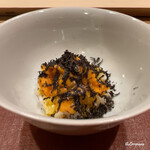 御料理 寺沢 - ﾊﾞﾌﾝ海胆とﾄﾘｭﾌのTKG