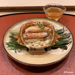 御料理 寺沢 - 栗蟹の甲羅盛と蟹酢