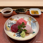 御料理 寺沢 - 割り醤油､生姜醤油､ﾁﾘ酢を使い分け