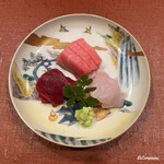 御料理 寺沢 - 天然本鮪トロ､鮎魚女､鯨の造り