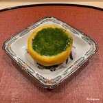 御料理 寺沢 - 青さ海苔の柚子釜