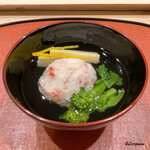 御料理 寺沢 - 蟹真薯に新筍と菜花