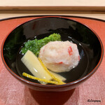 御料理 寺沢 - 蟹真薯と菜花と新筍