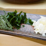 すし匠 - 海ぶどう・わかめ・ガリ