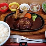 CAFEオヤジ - 鉄板ハンバーグステーキ定食