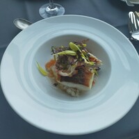 鉄板焼き 銀座 ポルトファーロ 本店 - 真鯛とオマール海老　鰹出汁のリゾット添え