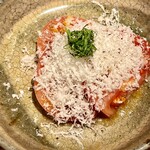 オオクサ - 完熟トマトサラダ　今日は高知のトマトです　フルーツトマトは高知県が発祥らしい