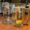 鳥どり - 翠ジンソーダ（左）＆ジムビーム（右）。