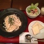 豆花 - パスタランチ（明太子の豆乳クリームパスタ）