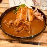 Zipangu Curry Cafe - 牛すじ＋フライドチキン