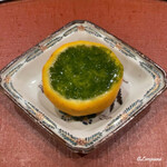 御料理 寺沢 - 青さ海苔の柚子釜