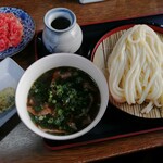 さぬきや - 肉汁うどん＆紅しょうがかき揚げ＆ちくわ天