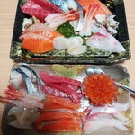 魚楽小川水産 - 刺身盛り合わせ2,000円(子ども用に一部カットしてます)