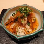 伯雲 - 河豚の皮の卵黄ポン酢和え