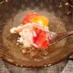 伯雲 - 愛媛のブラッドオレンジと鹿児島の金柑 下に酢橘のソルベ