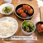 Koriandainingu Richouen - ヤンニョムチキン定食(ライス大盛り)