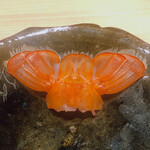 温石 - 赤座海老の尻尾です。この朱色は幸せを呼ぶ