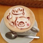 カフェやさしいちから。 - ホットカフェラテ