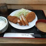 江戸銀食堂 - 日替わり（とんかつ，白身魚フライ，コロッケ）