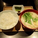 レストラン酢重正之 - ごはんセットには野沢菜とフキ味噌添えて。８２０円