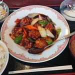 中華料理　味香園 - 黒酢豚定食¥900-