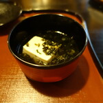 瓢亭 - お豆腐に岩海苔のお吸い物