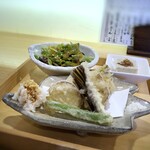 蕎麦切り かんべえ - ◆「そば豆腐」「蕎麦の実サラダ」「お野菜の天ぷら」