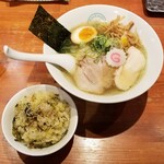 麺屋 六感堂 - 櫻井中華そば しお＋じゃこと高菜まぜご飯