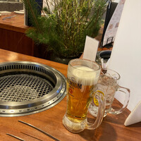 やきにくのバクロ 博多店 - 乾杯は生ビール