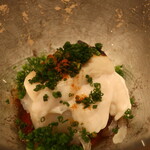 鮨 しみづ - 大分産トラフグの白子炙り、身、皮のポン酢仕立てアップ