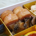 鮨 しみづ - 煮あわび、帆立貝柱