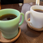 森の中の朝食とカフェの店　キャボットコーヴ - コーヒー、カップがファイアーキング製？