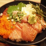 初代築地　魚義 - 鮪漬け丼（ご飯大盛）（アップ）
