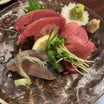 すし芦舟 - 刺身三点盛り