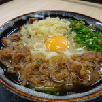 手打うどん くうかい - 肉月見（あつあつ）