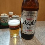 ときわ - ビールは瓶ビールと注いだグラスのショットが絵になる〜