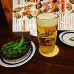 オオギヤと宇奈とと  - 生ビール290円とお通し3280円(税別)