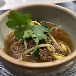 蓮心 - 〆メシ　①牛肉の辛味そば