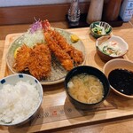 Unno - エビ・白身魚フライ膳　1,220円（税込）