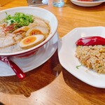 麺処 森元 - 料理写真:特製醤油・味玉・半炒飯定食