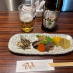 瓶ビールとお通し