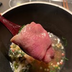 北海道焼肉 北うし - 美瑛和牛のサーロイン肉茶漬け