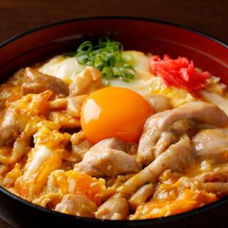 Oyako-don (Chicken and egg bowl) is very popular for lunch. 900 yen (tax included) with soup and salad