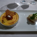 レストランひらまつ - デザートのクレームブリュレと塩キャラメルのアイス