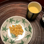 あさば - とうもろこし かき揚げ すり流し